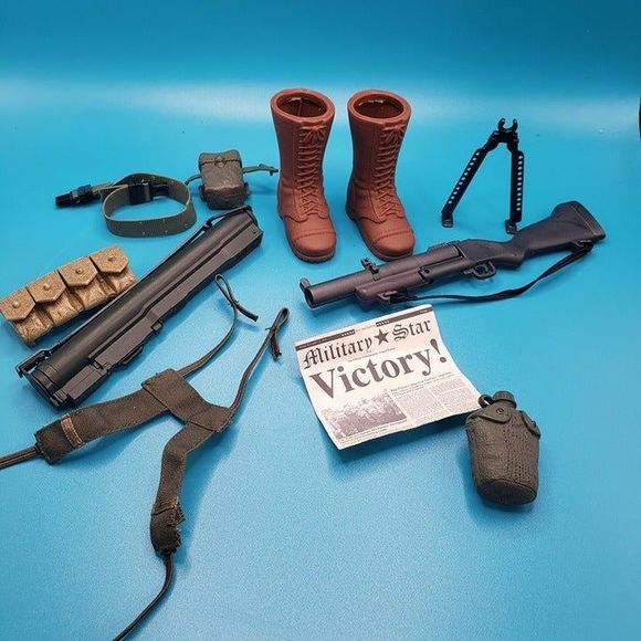 Lot of G I Joe Action Figure War Accessories Boots Gun Battle Gear Army Weapons - Picture 1 of 11